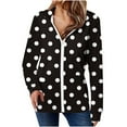 thumbnail image 1 of Trendy Jackets for Women Full Zip Up Hoodies with Pockets Long Sleeve Graphic Print Zipper Hooded Sweatshirts (XL, Black-Dots), 1 of 6