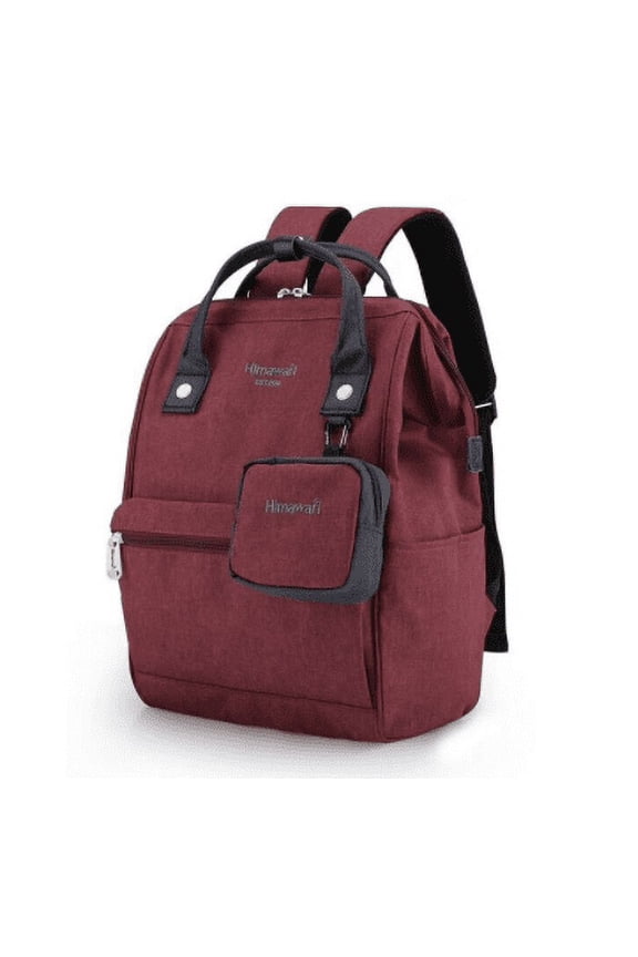 Trendy Japanese Backpack Student Computer Bag Large Capacity,Wine Red