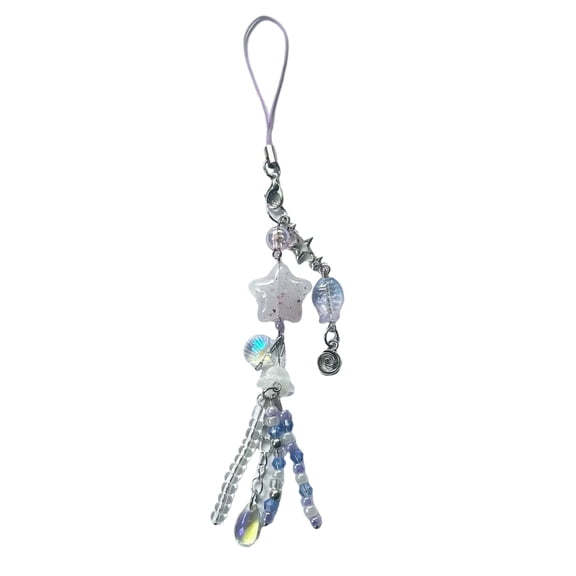 Trendy Jellyfish Charm Pendant Phone Accessory Artistics Crafted Beadwork Fashion Decoration for Daily Use and Travel