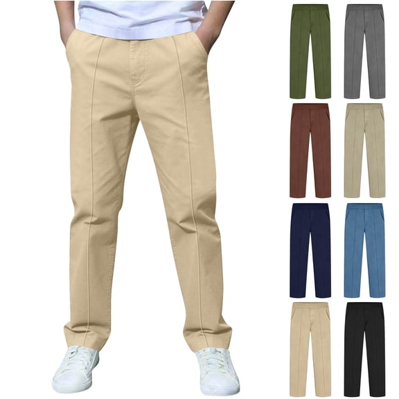 Trendy Jogger Sweatpants, Boys And Childrens Sports Cargo Pants Stretch Elastic Waist School Kids Twill Joggers for 4-13Years, Size 6-14 Years
