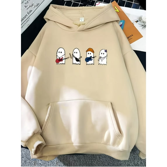 Trendy Julie And Phantom Pattern Hoodie for Women, Cute Autumn And Winter Streetwear, Fun Unisex Sweatshirt, Y2K Women'S Top