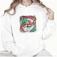 thumbnail image 1 of Trendy Kindful Santa Christmas Graphic Tee T-Shirt Colorful Print Top Hooded long-sleeved White S-2XL, 1 of 6