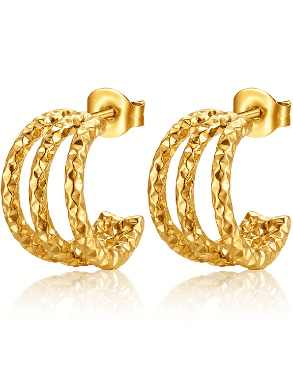 Trendy Knot Earrings for Women, Chunky Gold-Tone Statement Stud Earrings, Polished Sculptural Fashion Jewelry for Daily Wear, Party, Vacation, Gift