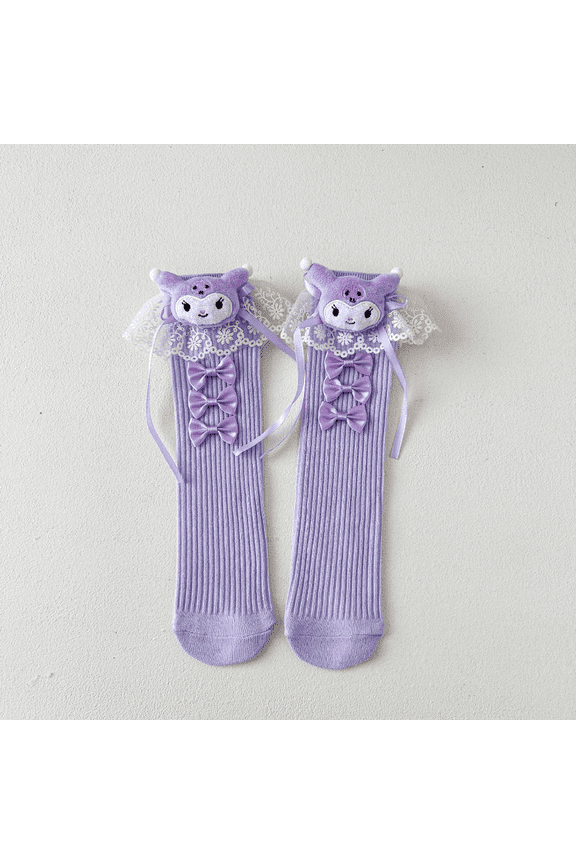 Trendy Kulomi doll cartoon children socks new spring fashion knitted cotton socks super cute for girls and women