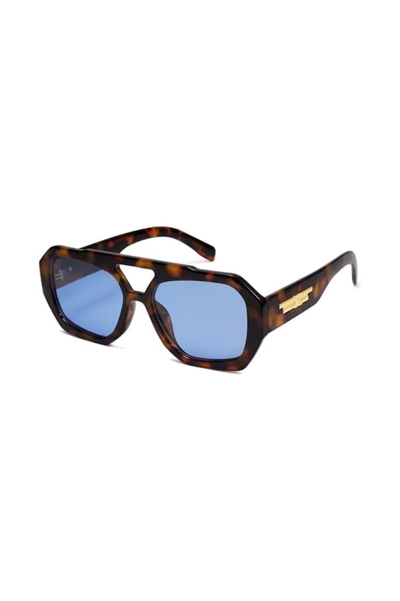 Trendy Large Aviator Sunglasses for Womens Mens Polarized,Hexagonal Square Double Bridge Designer Inspired SJ2288