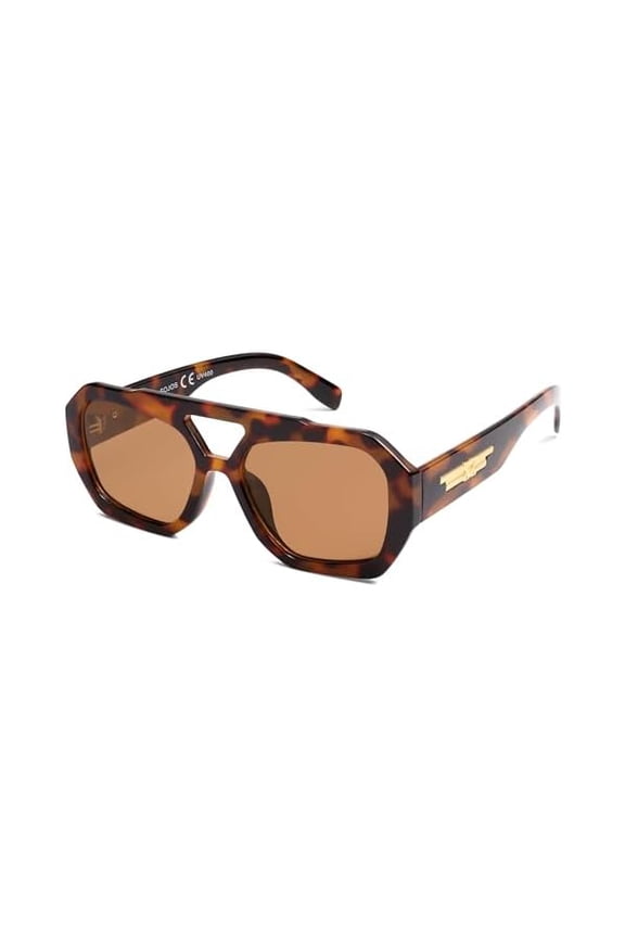 Trendy Large Aviator Sunglasses for Womens Mens Polarized,Hexagonal Square Double Bridge Designer Inspired SJ2288