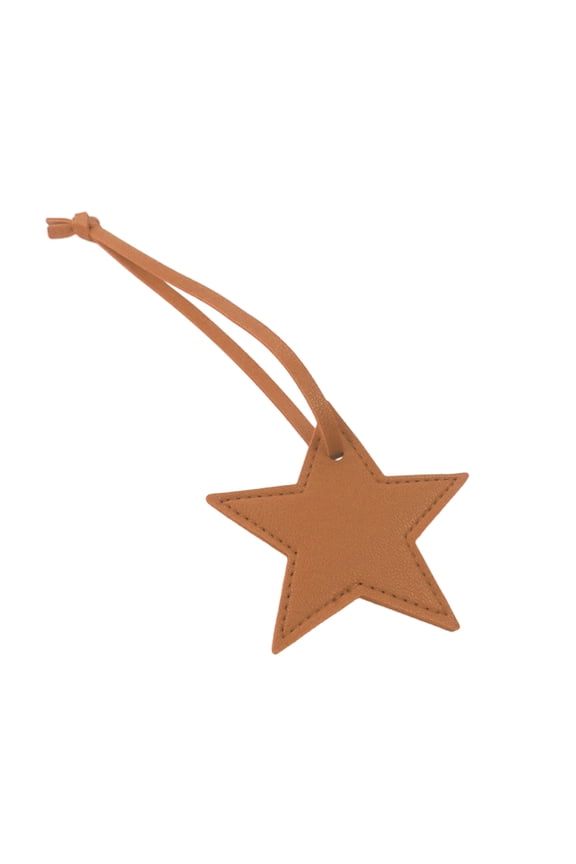 Trendy Leather Star Bag Label Elegant Five-pointed Star Key Holder Stylish Luggage Pendant Travel Accessory for Female