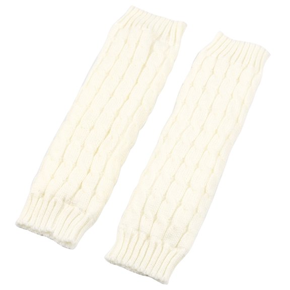 Trendy Leg Warmer Knit Oversleeve for Women Gift Knitted Leg Warmers with Furry Lining Sleeves Punk Stockings