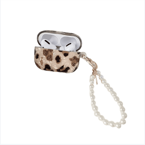 Trendy Leopard Print IMD Shell Case for AirPods Pro 2 4, Soft TPU Protective Cover