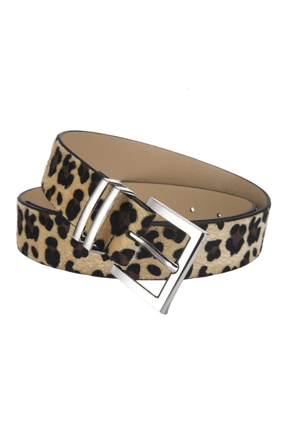 Trendy Leopards Design Wide Waistband Women's Belt Set With Buckles Accessories