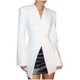 thumbnail image 1 of Trendy Long Sleeve Blazers for Women V Neck Button Down Y2k Going Out Evening Outfits Elegant Events Blazer Dresses, 1 of 3