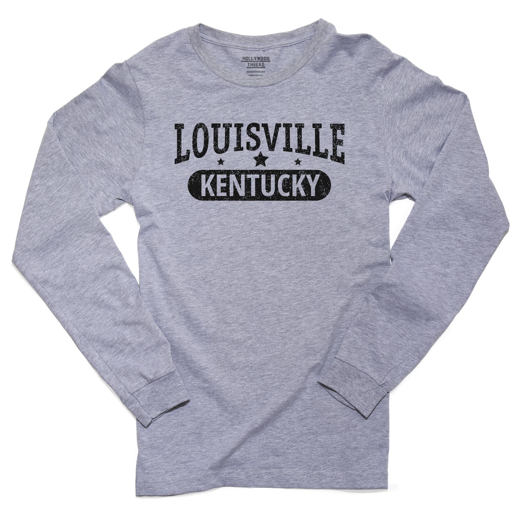 Trendy Louisville, Kentucky with Stars Men's Long Sleeve Grey T-Shirt 