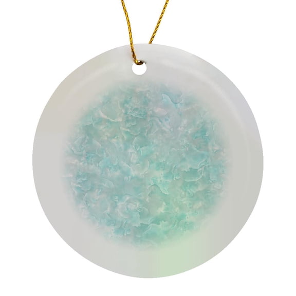 3drose, Trendy Luxury Blue Teal Quartz Malachite Gemstone Agate Geode, Circle Porcelain Ornament