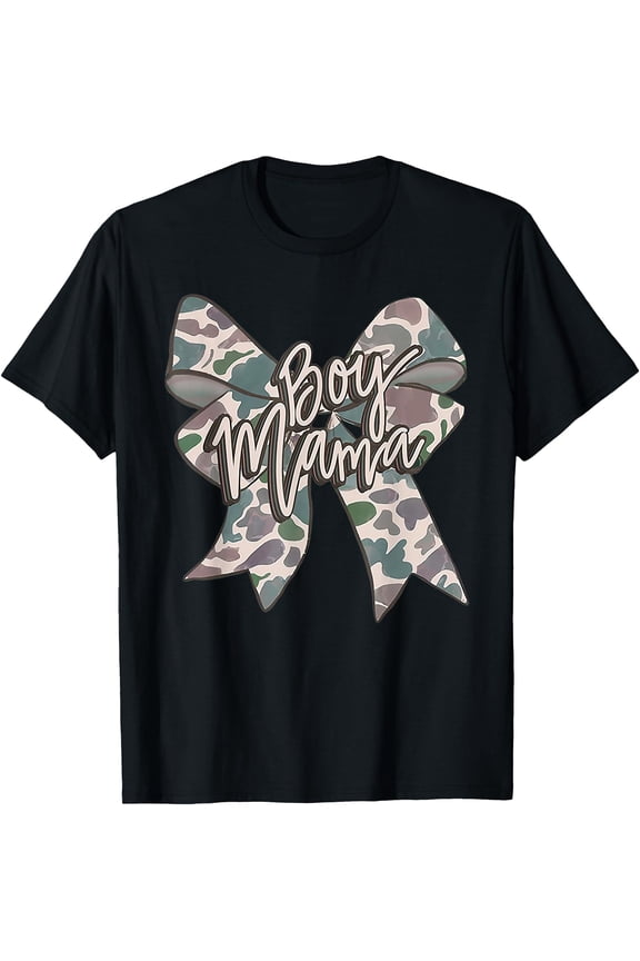 Trendy Mama Coquette Camo Bow Graphic T-Shirt, Perfect Mother's Day Gift