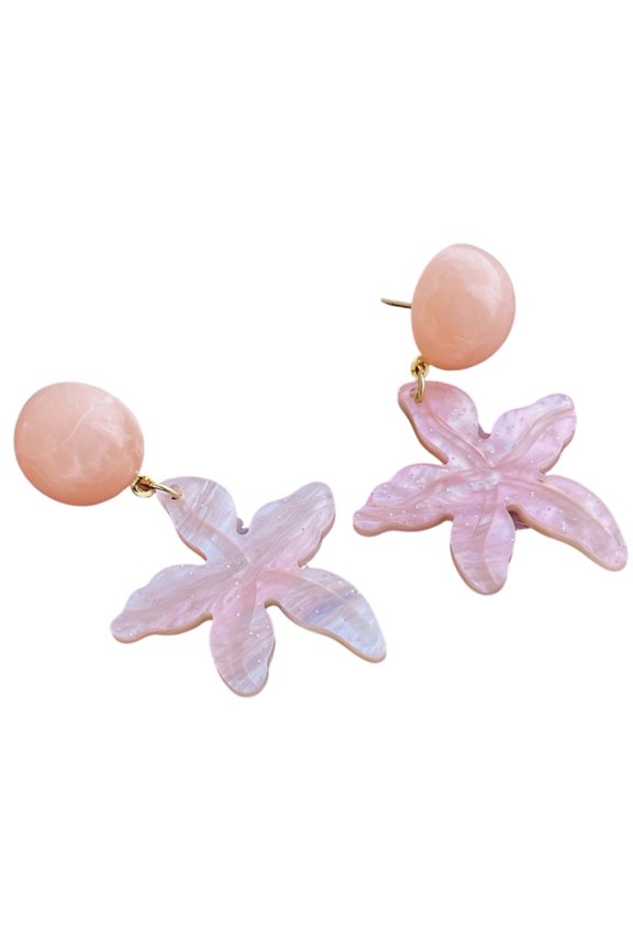 Trendy Maple Leaves Earrings Vibrant Colors Resin Dangle Earrings Festival Ear Accessories For Casual Outfits