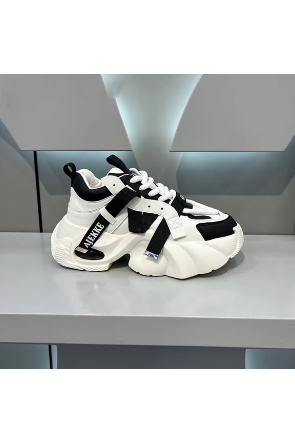 Trendy Men'S Shoes for Spring, with Thick Soles, Breathable Dad Shoes That Add Height ,Stylish Low-Top Athletic Sneakers