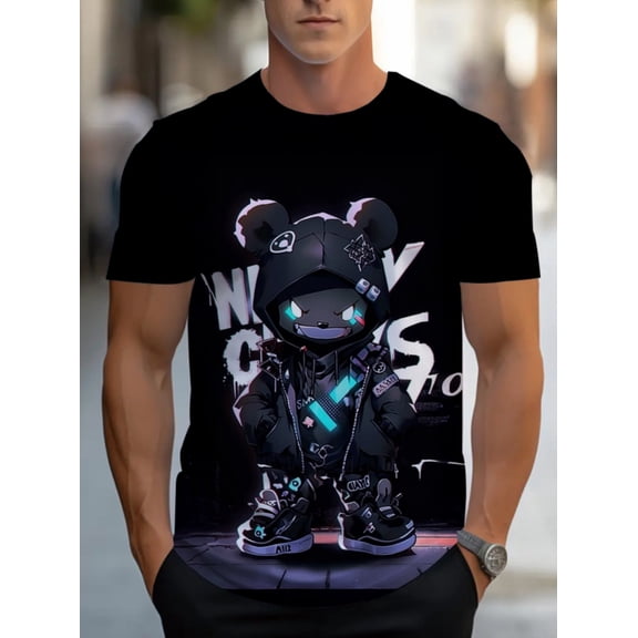This Trendy Men'S T-Shirt Featuring a Cool Cyberpunk Design Is Perfect for Stylish Guys Seeking a Unique And Eye-Catching Graphic Tee. It'S Soft, Comfortable