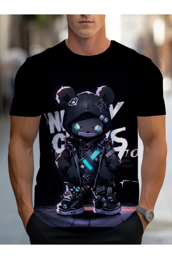 This Trendy Men'S T-Shirt Featuring a Cool Cyberpunk Design Is Perfect for Stylish Guys Seeking a Unique And Eye-Catching Graphic Tee. It'S Soft, Comfortable