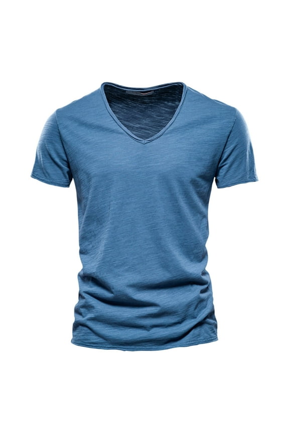 Men T Shirts Mens Fashion Casual Solid Color V Neck Short Sleeve T Shirt Top T Shirt Bra