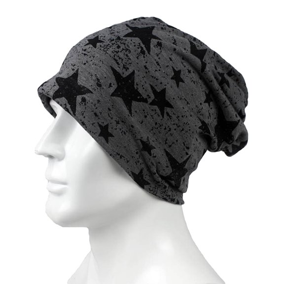 Trendy Men Women Stars Pattern Cotton Slouch Beanie Hat Casual Ski Cap Oversized
