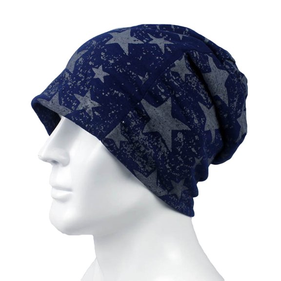 Trendy Men Women Stars Pattern Cotton Slouch Beanie Hat Casual Ski Cap Oversized