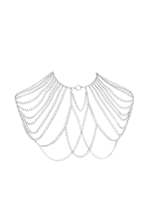 Trendy Men's Body Chain Tassels Shoulder Necklace Fashion Personality Party Accessory for Clubbing and Music Festivals