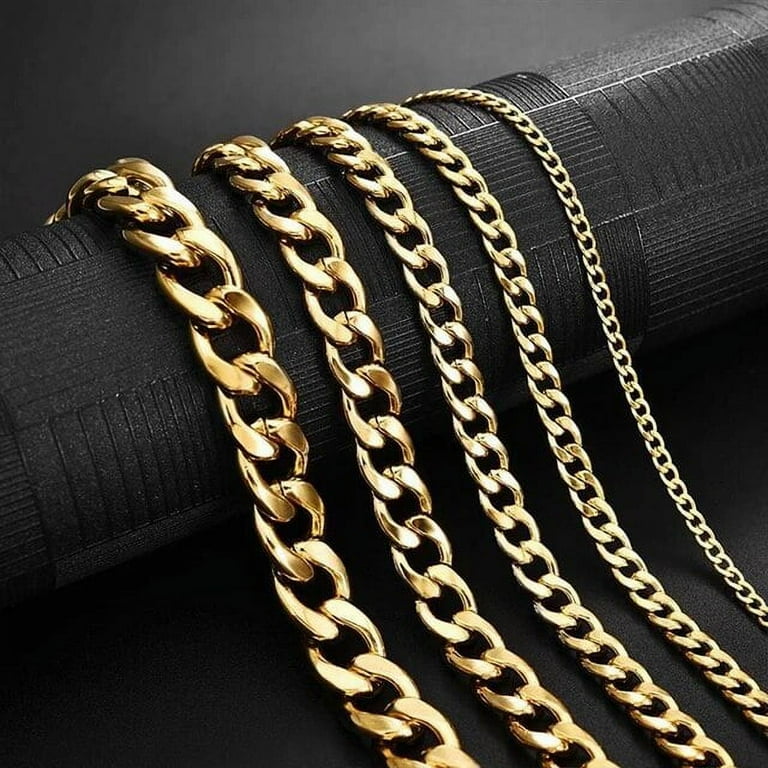 Trendy Men s Bracelet Stainless Steel Curb Cuban Link Chain Bracelets for Women Couple Lover Jewelry On the Hand Length 18 23cm Gift Walmart