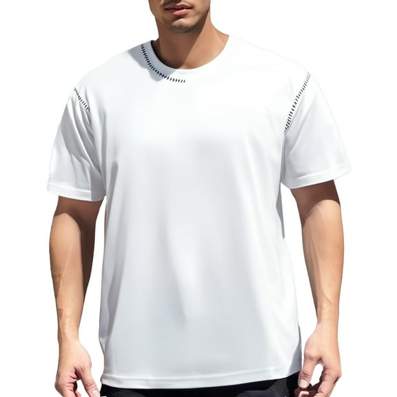 Men's Casual T-Shirts Short Sleeve Round Neck Fashion Plunger Sleeve Trendy Half Sleeve Body Shirt for Everyday Wear