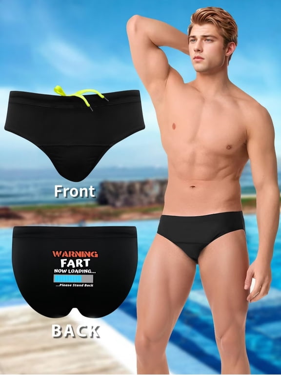 Trendy Men's Gradient Print Briefs - Comfort Quick Dry Beach Swimwear