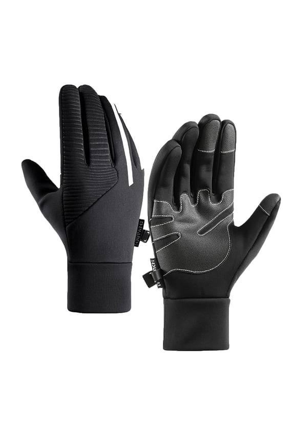 Trendy Men’s Outdoor Windproof Waterproof Ski Cycling Gloves Fleece-Lined Warm Thickened Sports Gloves Elastic Fit Outdoor Performance Gear