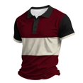 thumbnail image 1 of Trendy Mens Polo Shirt Short Sleeve Half Zipper Color Block Polo Contrast Color Slim Fit Casual Shirts, 1 of 4