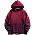 thumbnail image 1 of Trendy Mens Zip Up Hoodies Oversized Long Sleeve Hooded Sweatshirt Vintage Streetwear Hoodie, 1 of 6