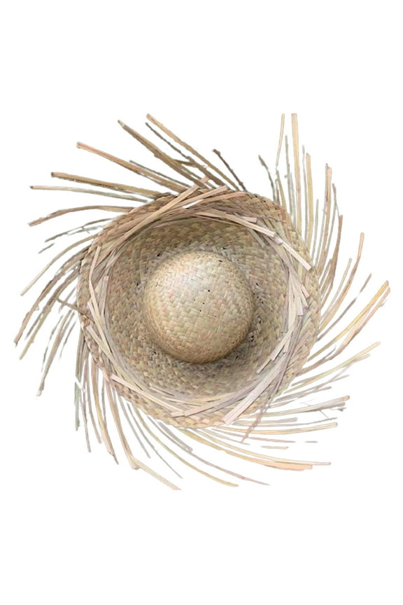 Trendy Mexicanos Straw Hat with Ripped Brim, for Festivals Fiesta Mexicanos Theme Party Colorful Straw Hat