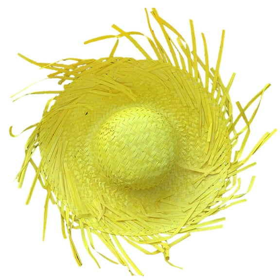 Trendy Mexicanos Straw Hat with Ripped Brim, for Festivals Fiesta Summer Mexicanos Theme Party Colorful Straw Hat