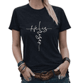 thumbnail image 1 of Trendy Minimal He Is Risen Handwritten Cross Graphic Tees Womans T-shirt White/Black S-5XL Tops, 1 of 4