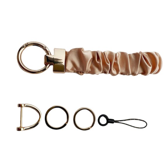 Trendy Multifunctional Key Ring Hair Tie Phone Charm Scrunchie Keychain Wristlet