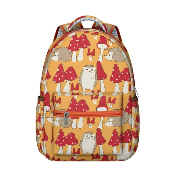 Trendy Mushroom Print Bookbag for College Teens, Big Capacity Student Backpack with Laptop Protection, Durable Material, Wonderful Gift for School and Travel Use