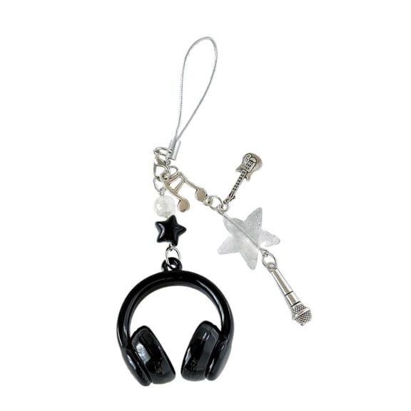 Trendy Music Note Keychain with Headphone Charm - Lightweight Phone Lanyard for Backpacks, Gifts & Travel Essentials