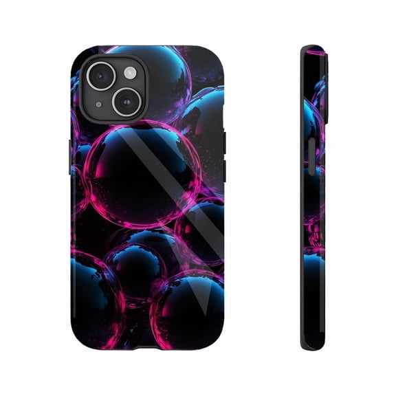 Trendy Neon Bubble iPhone Case for Trendsetters & Holiday Gifts, Durable Shockproof Clear Design with Vivid Color Accents, Compatible with iPhone 11/12/13/14/15/16 (Pro Max/Plus)
