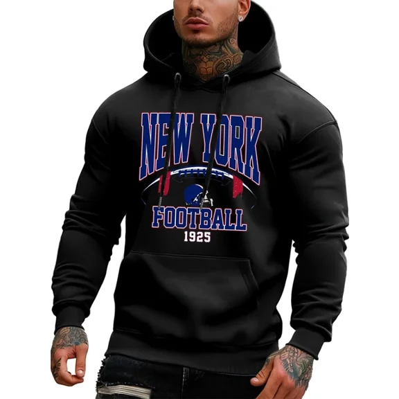 Trendy New York Football 1 Side Hoodie S-5Xl ,Casual Active Pullover Swshirt Perfect Gifts