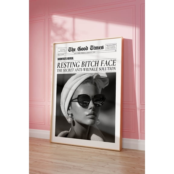 Trendy Newspaper Apartment Aesthetic Dorm Y2K Retro Quote Wall Art Print, Striking Inspirational Theme For Home And Living Room Decor