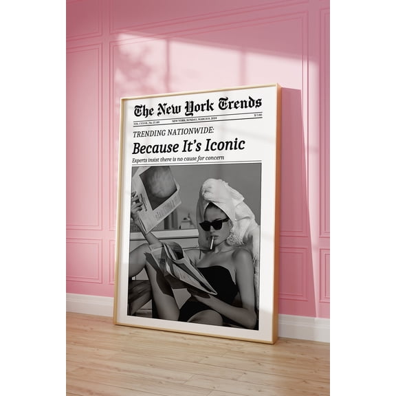 Because Its Iconic Newspaper Poster, Retro Magazine Wall Art