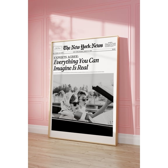 Trendy Newspaper Poster New York News Magazine Print Everything, Unframed Poster