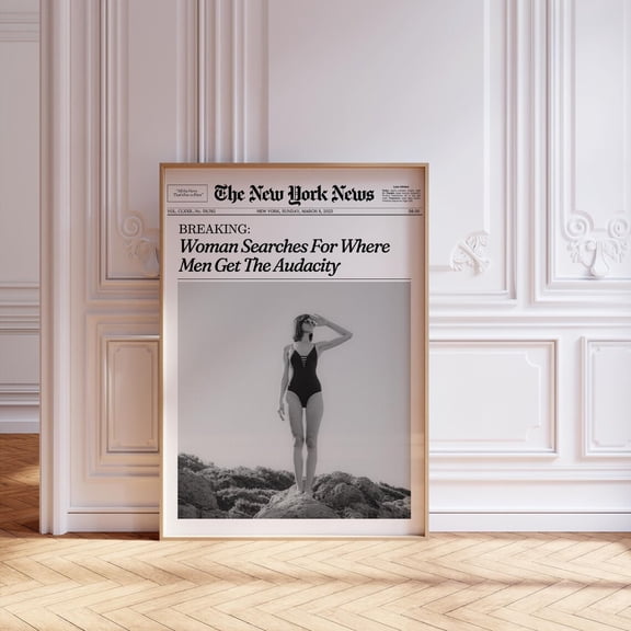 Trendy Newspaper Wall Art New York News Print Newspaper, Unframed Poster