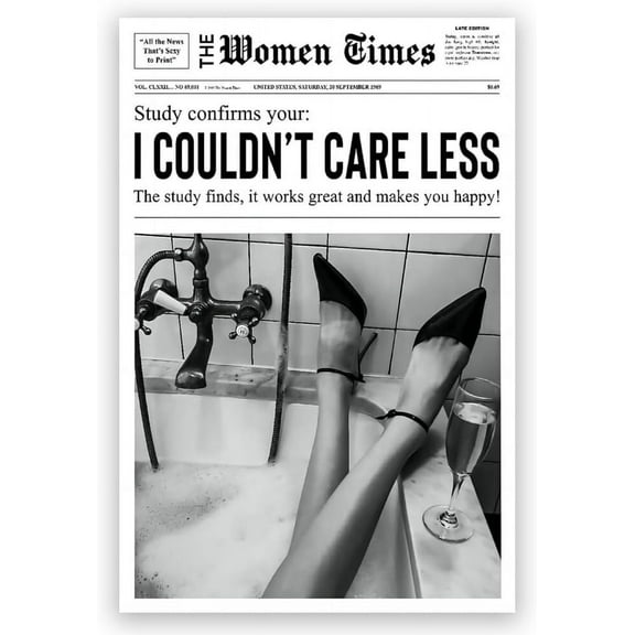 Trendy Newspaper Wall Art - Preppy Cowgirl Vintage Wall Art Canvas Prints Posters for Girl Home Dorm - 12x18inch Unframed