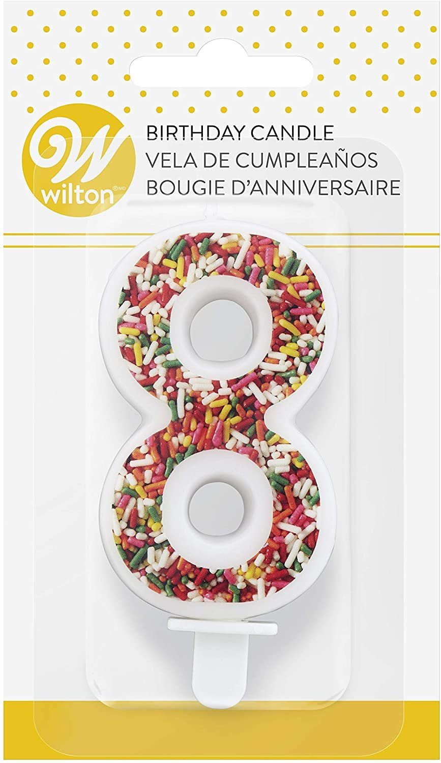 Trendy Number 8 Sprinkle Candle