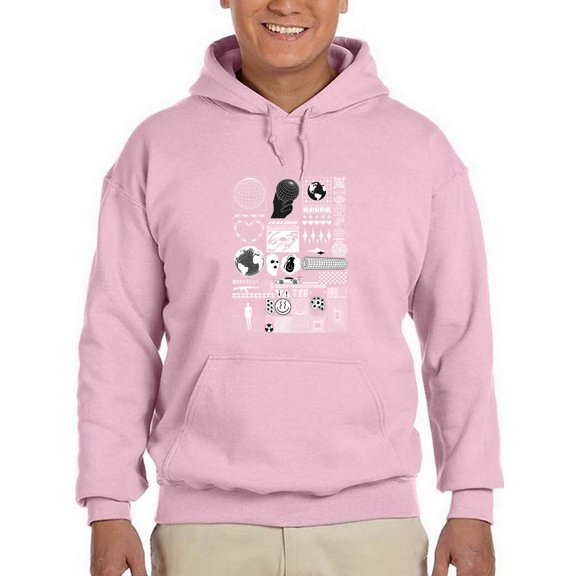 Trendy Objects Rave Style Hoodie Men -Image by Shutterstock, Male 5X-Large