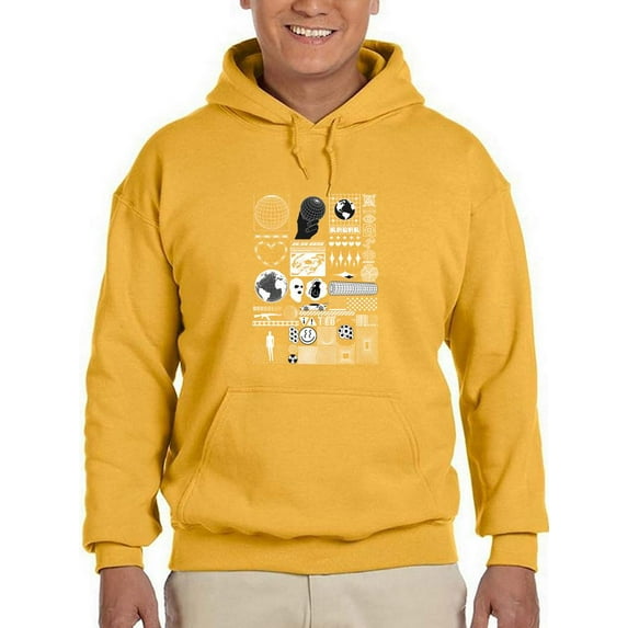 Trendy Objects Rave Style Hoodie Men -Image by Shutterstock, Male Large