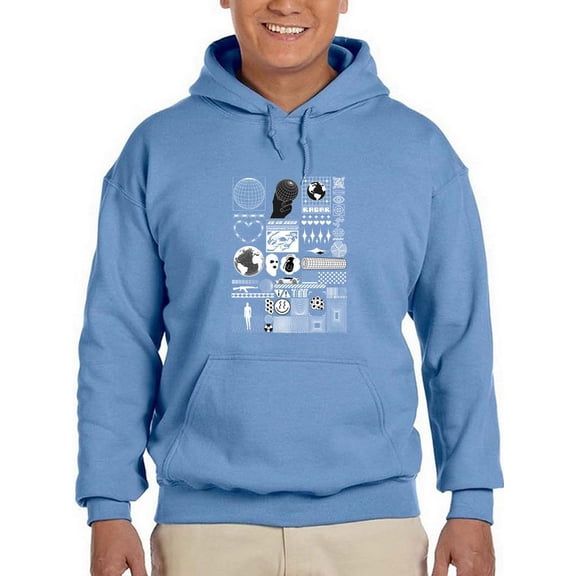 Trendy  Objects Rave Style Hoodie Men -Image by Shutterstock, Male Medium
