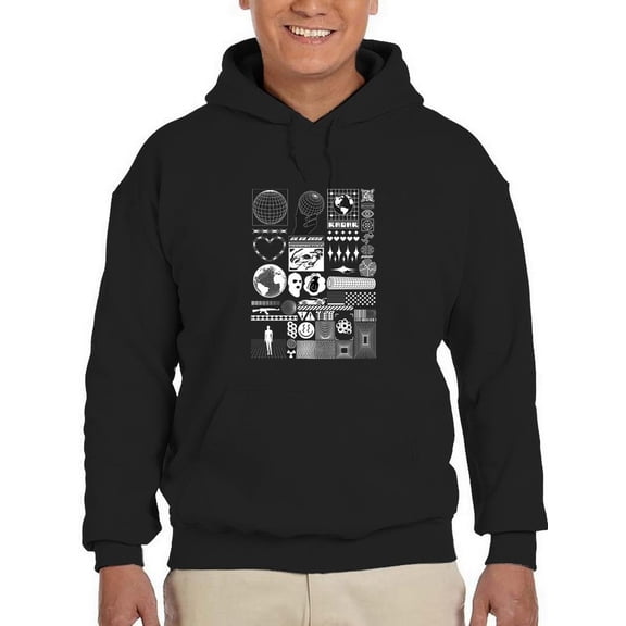 Trendy Objects Rave Style Hoodie Men -Image by Shutterstock, Male Medium